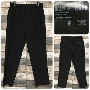 Uniqlo Drawstring Dress Pants Men’s S (27-30) Black Stretch (Inseam 26.5)